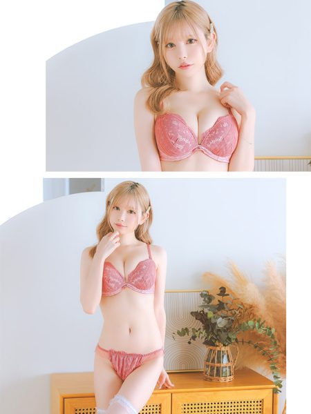 オールスカラップレースカップブラジャー＆ショーツ2点セットのイメージ画像2