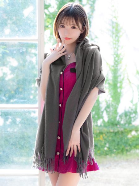 バックフェイクファーデザインニットショール